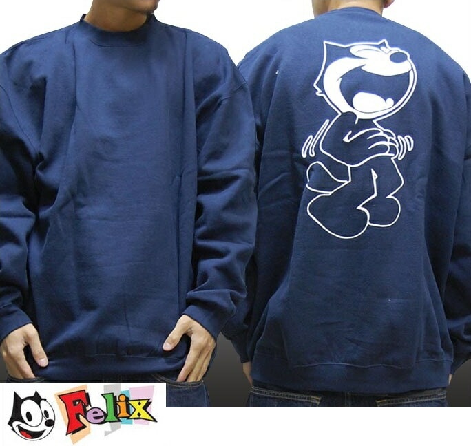 Felix The Cat フィリックス メンズ スエット ネイビー トレーナー スウェット インポート ストリート スタイル HIPHOP ウェアー B系 服 ダンス ウェア アメカジ ヒップホップ