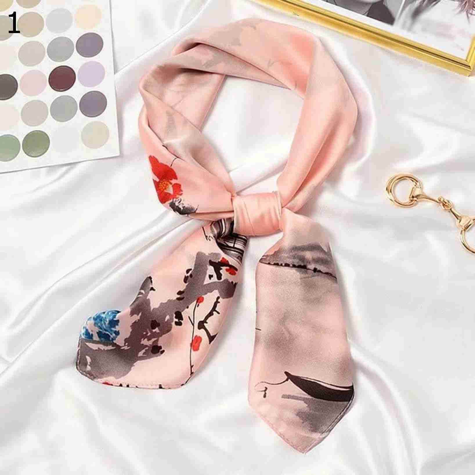 【20%OFFクーポン～】かわいい漫画の春の女性のスカーフプリントコミックラップヘアリボン多彩な秋スクエアヘッドバンド スカーフ (Color : 19 Size : 70x70cm)