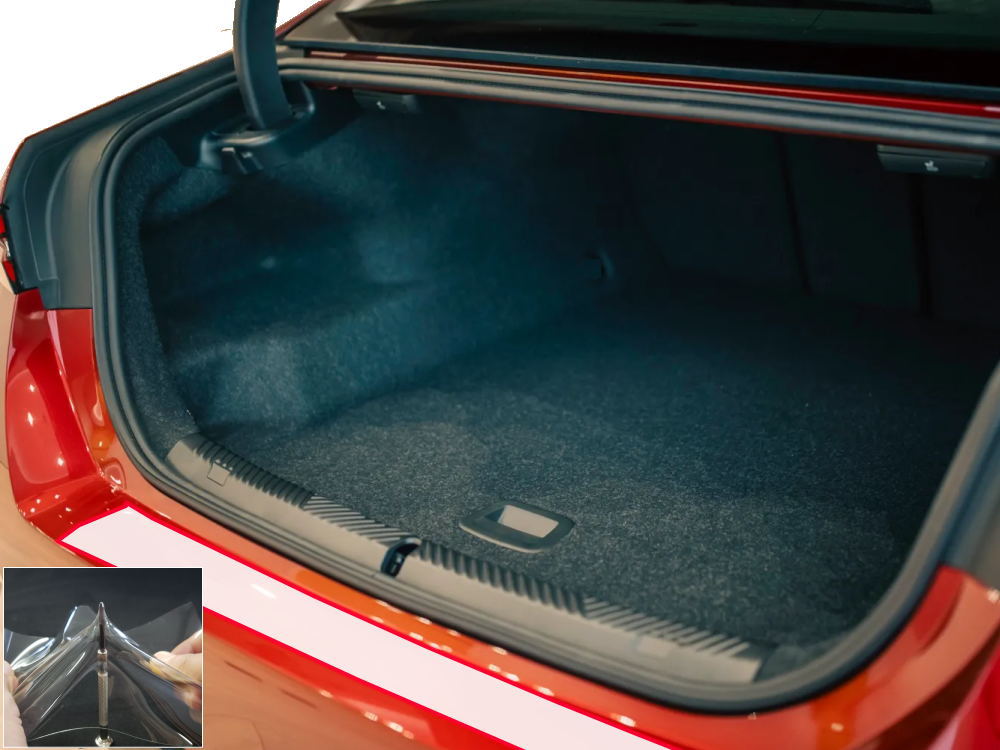 リアステップガード (BMW 5シリーズ G60) 車種専用 カット済み 傷防止フィルム プロテクションフィルム 車種専用カット済み リアステップ 保護フィルム キズ防止 保護 クリア 透明 Mスポー