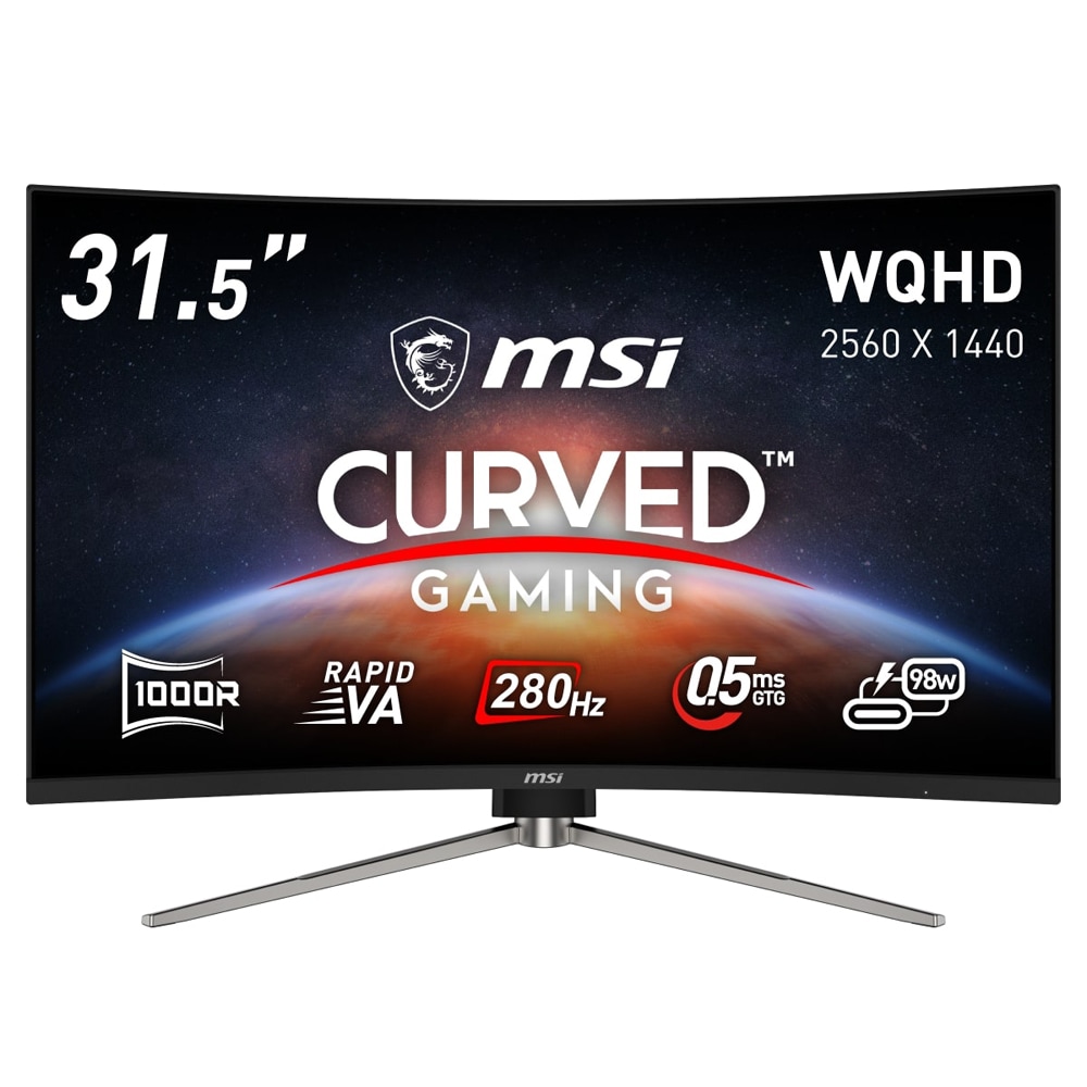 MSIエムエスアイ ゲーミング液晶ディスプレイ(31.5型/曲面型/RAPID VA/WQHD 2560×1440/280Hz/0.5ms/HDR/HDMI2.0b/DP1.4a/USB TYPE 45,370円