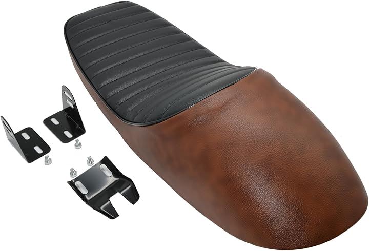SUZUKI トラッカー バイク ロング シート SR400 TW200 SRV250 ヤマハ ルネッサ TW225 スズキ グラストラッカー ホンダ FTR223(ブラウンxブラック)