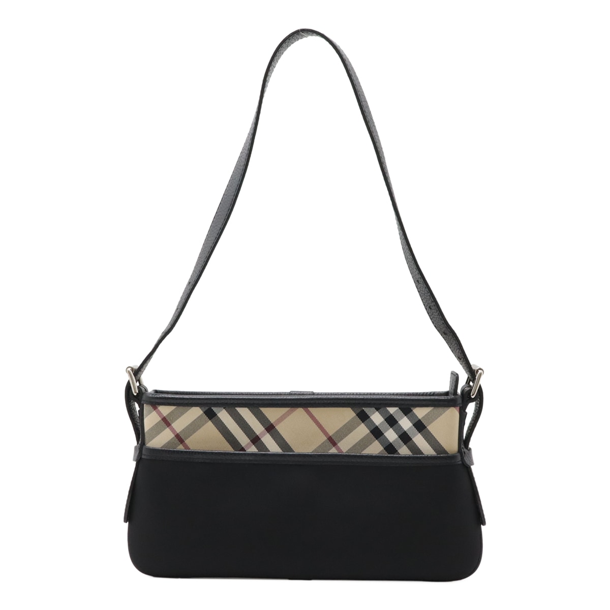 ノバチェック チェック柄 ショルダーバッグ ワンショルダー 肩掛け ナイロンキャンバス ブラック 黒 ベージュ シルバー金