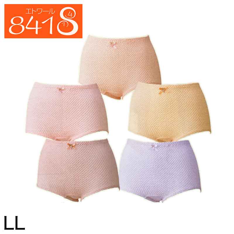 エトワール841 鹿の子編み ショーツ レディース 5枚セット 綿 LL 女性 下着 パンツ 日本製 伸縮性 柔らかい コットン 肌着 インナー 敏感肌 大きいサイズ 5枚組 5,310円