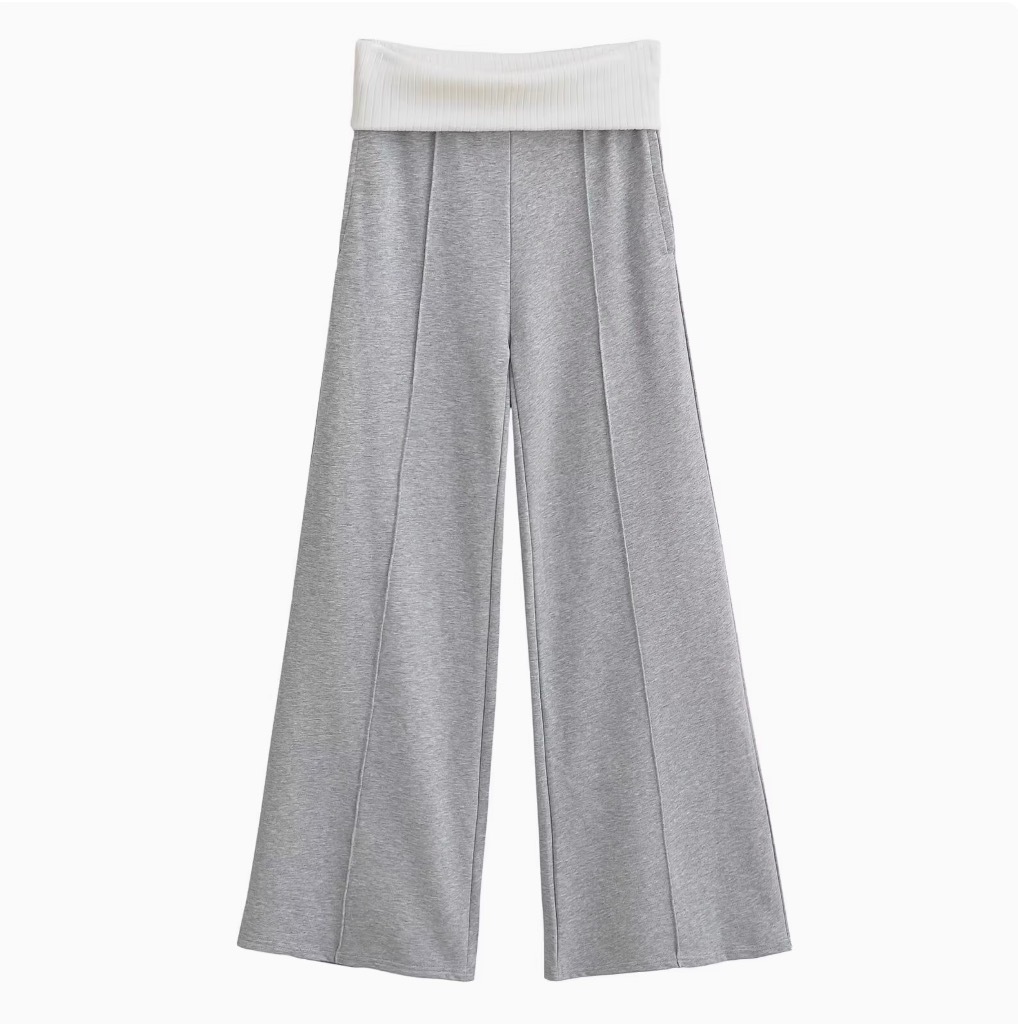 レディース パンツ ボトムス スウェット ワイドパンツ バギーパンツ ロング ロング丈 ストレート ワイド 切り替えデザイン ウエストマーク 伸縮性 かわいい 大人可愛い きれいめ シンプル 5,980円