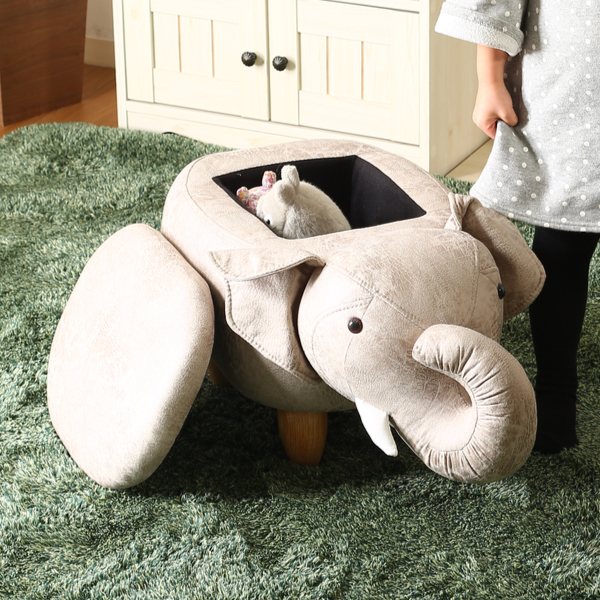 アニマルスツール ゾウ 収納 スツール 動物 椅子 キッズ イス チェア オットマン ぞう 足置き 腰掛け いす チェアー 収納スツール アニマル 収納付き リビング 玄関 子ども 子供