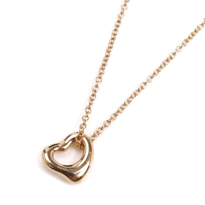 TIFFANY&Co. ティファニー K18PG ピンクゴールド オープンハート ミニ ネックレス 60957428 1.7g 41cm レディース 中古 美品