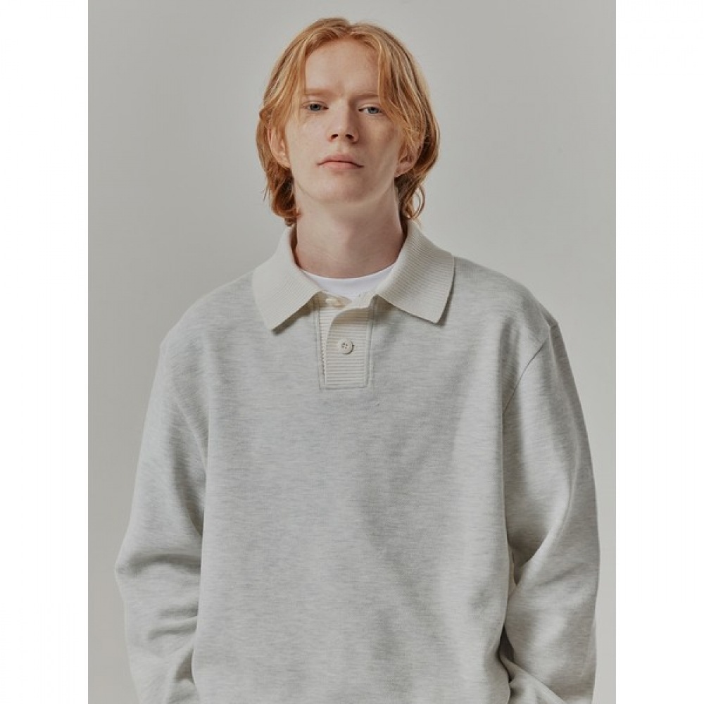 [マインドブリッジ] ニットカラーオーバーフィットスウェットシャツ