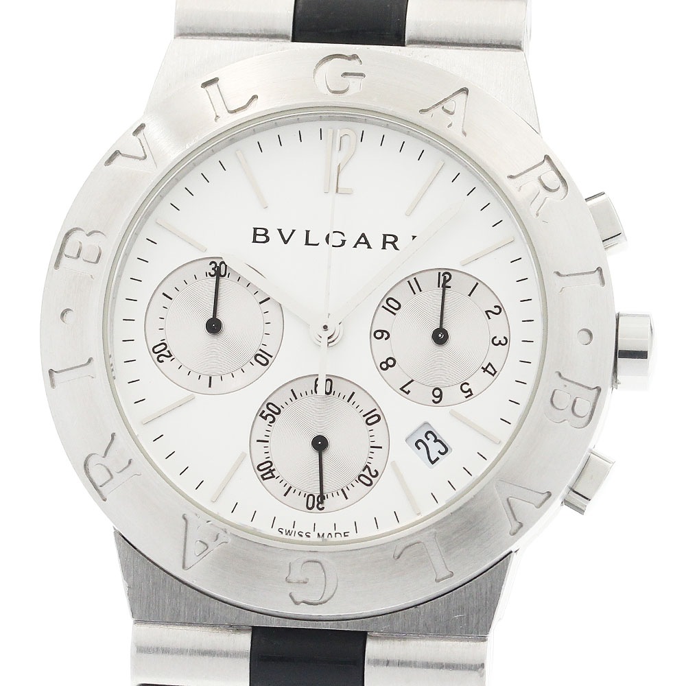 訳あり ブルガリ BVLGARI CH35S ディアゴノ スポーツ デイト クロノグラフ クォーツ メンズ _917611【中古】