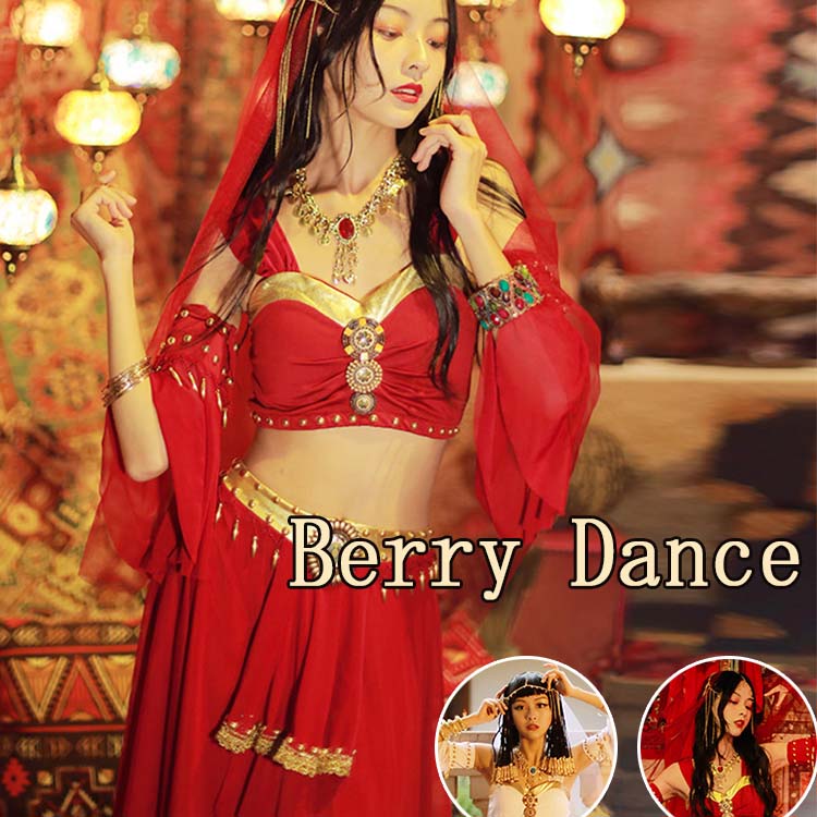 2026年新製品 ベリーダンス 衣装 セット ベリー 衣装 コスチューム ハロウィン コスプレ アラビアン仮装 パーティー アラビアン衣装 余興用 レッスン着 レッド　ホワイト　ステージ衣装　練習　社