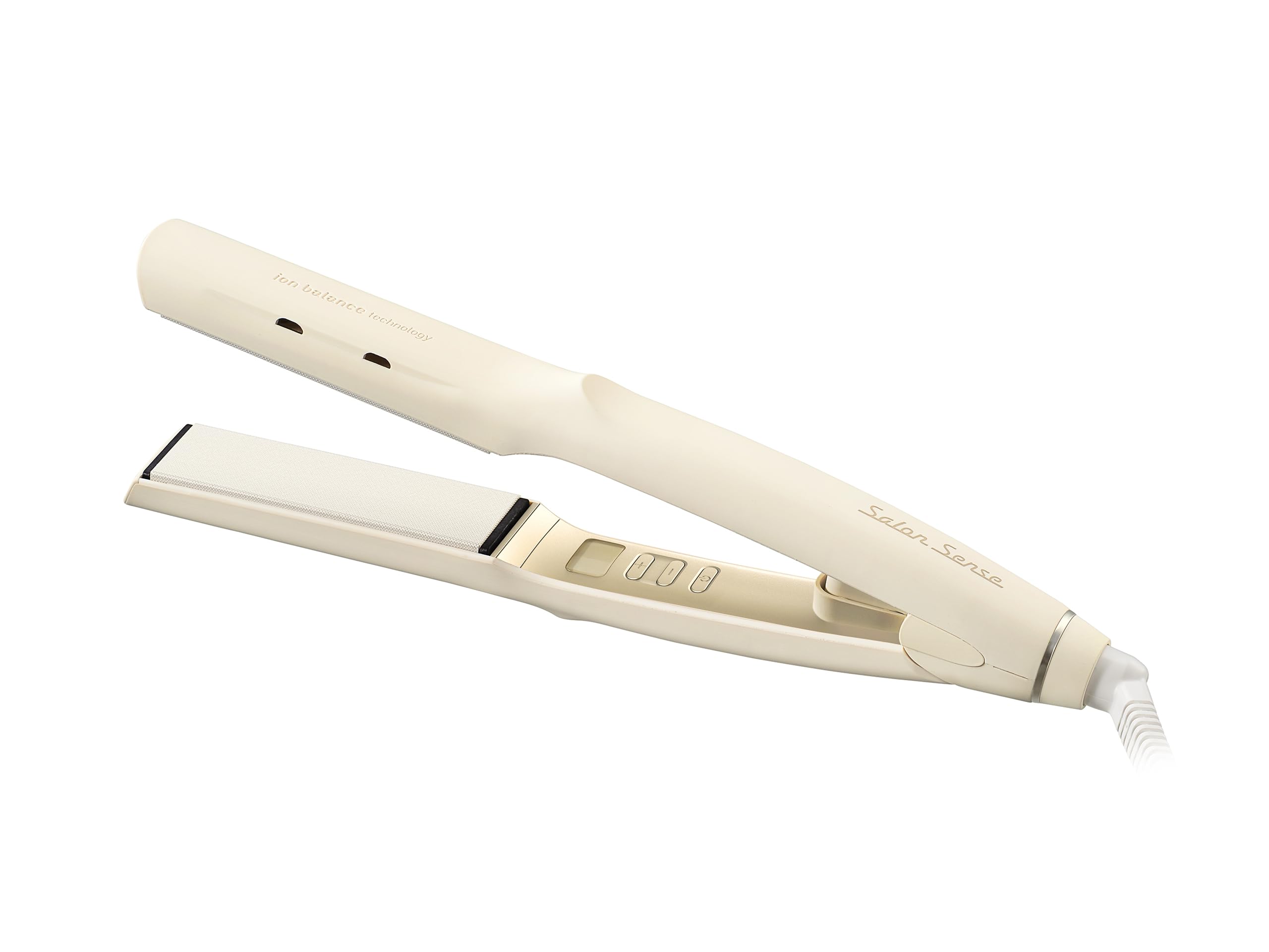 コイズミ ヘアアイロン ストレート イオンバランス サロンセンス シルキーモイスト 海外対応 アイボリー KHS-8910/C