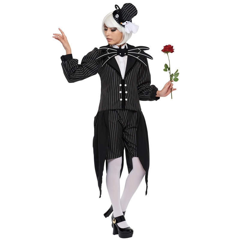 コスプレ 仮装 女性用ジャック・スケリントン 【 コスプレ 衣装 ハロウィン 仮装 コスチューム ディズニー グッズ 公式 大人用 余興 ナイトメアビフォアクリスマス ナイトメア・ビフォア・クリスマス