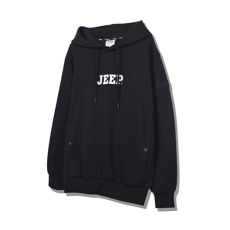 【限定販売】JO3THU006 男女共用 ブラック ロゴ シグネチャー フード付きTシャツ_SC