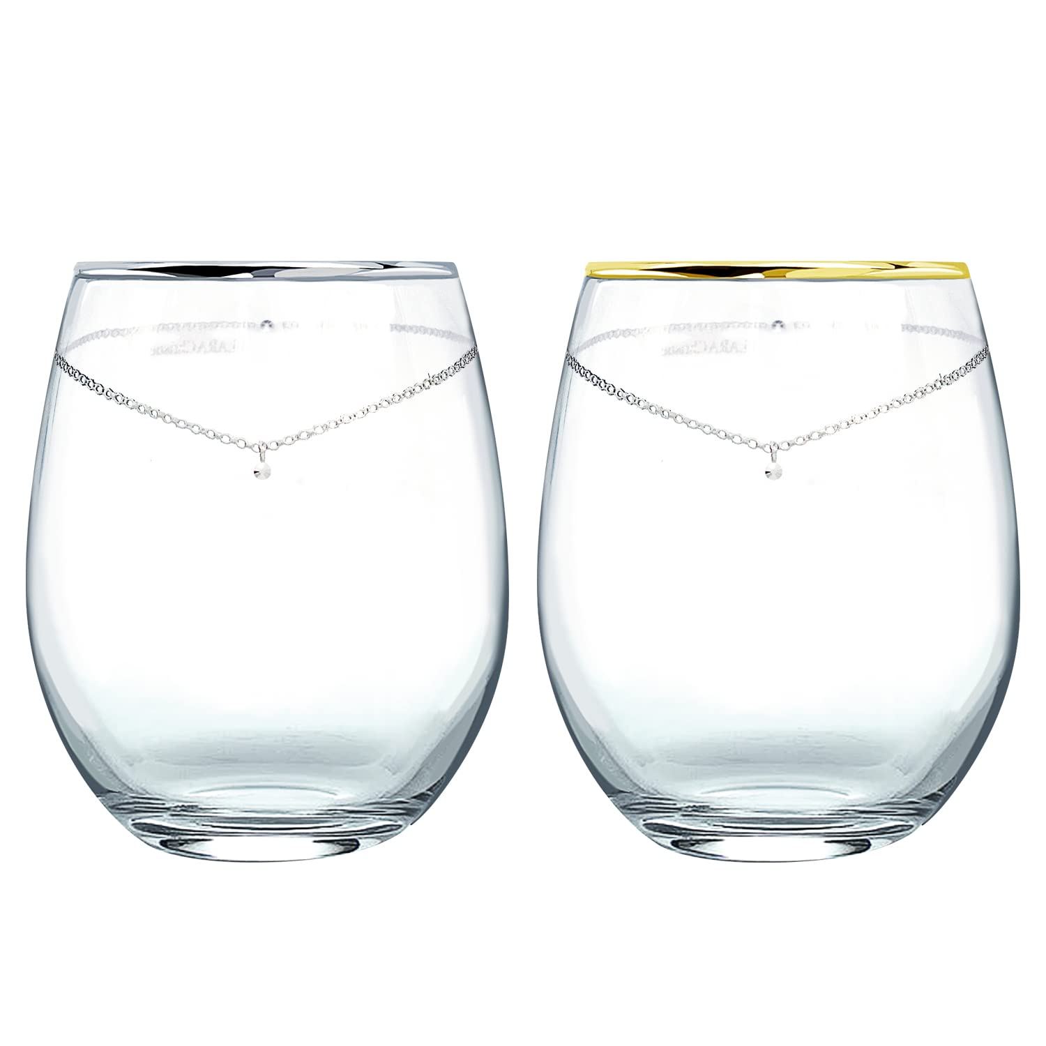 [ララクリスティー] LARA Christie ガラス ペアグラス プラチナ ゴールド 縁巻き タンブラー lh-84-0001p