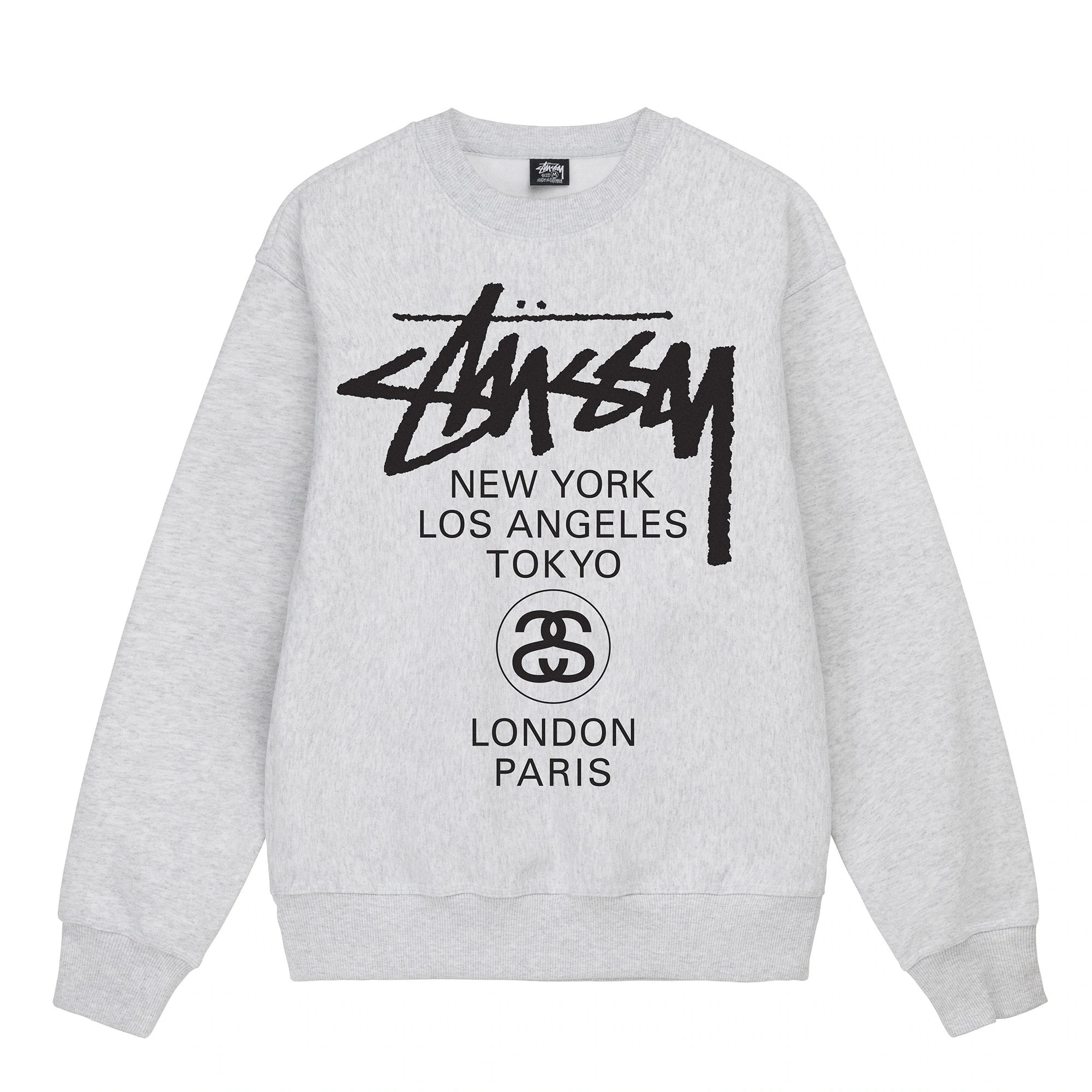 STUSSY WORLD TOUR CREW 3913658 裏起毛 スウェット トレーナー 並行輸入品