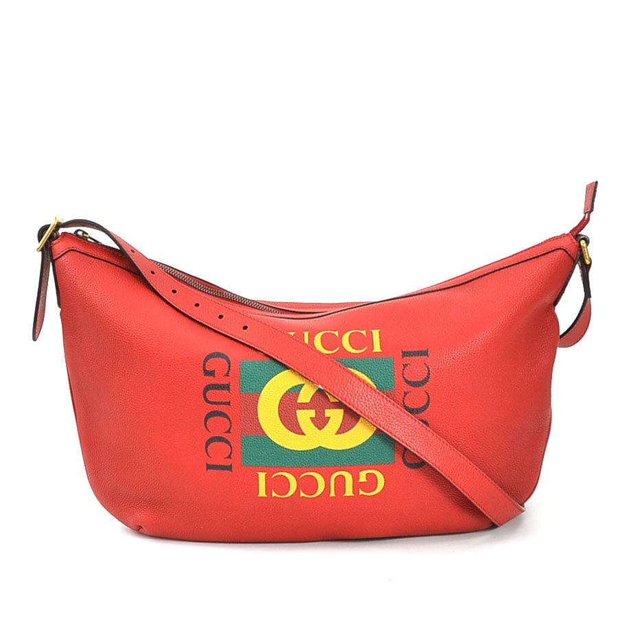 グッチ GUCCI ショルダーバッグ レザー レッド ゴールド ユニセックス 523588 e59196a