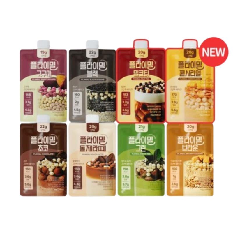 [スターターパッケージ] タンパク質シェイク (45g*8パック, 8種類の味, はったい粉味/黒ごま味/チョコ味/緑茶味/さつまいも味/ドルチェラテ味/コーンシリアル味/ミルクティー味)