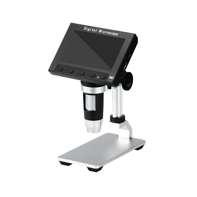 デジタル顕微鏡 4.3インチ液晶 マイクロスコープ 5001000倍率 写真1200万画素 動画フルHD画質 研究 生物 標本 観察 スキンチェック 基盤検査 修理 1ヶ月保証