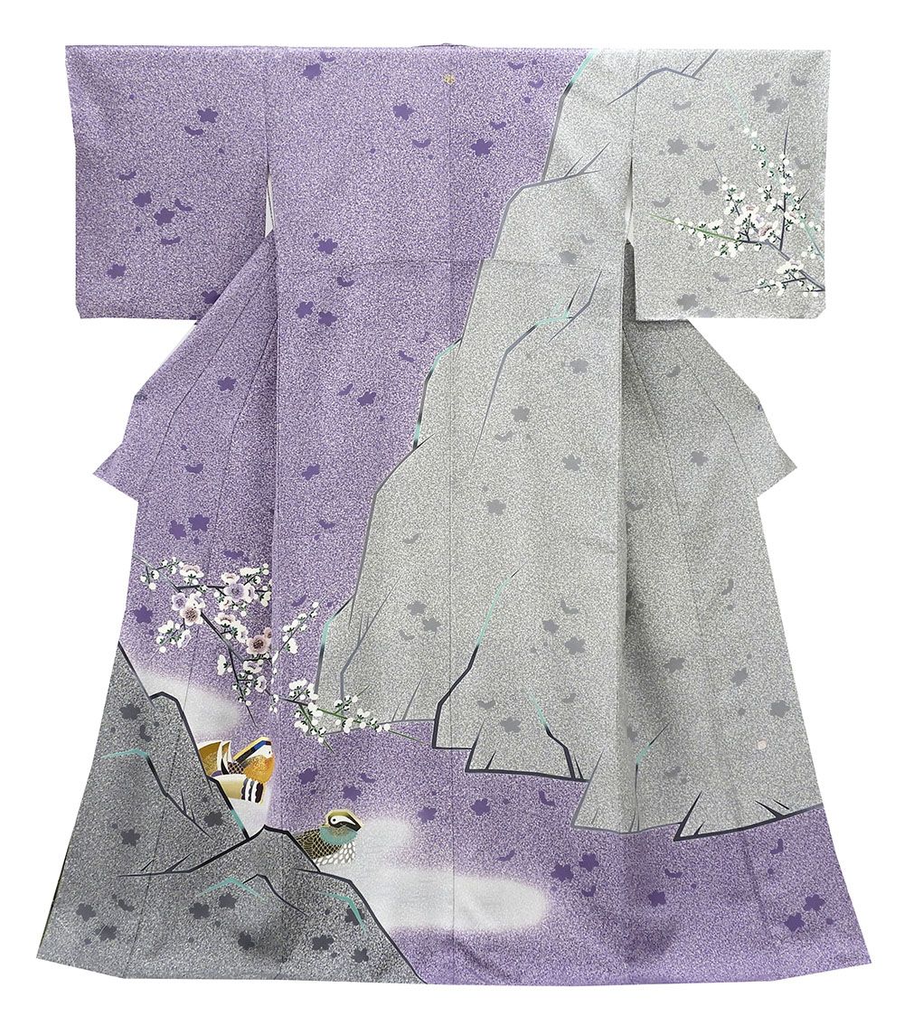 訪問着 未着用超美品 正絹 人間国宝 羽田登喜男作 TOKIOetTOKI おしどり 訪問着 未使用 新古品 着物 結婚式 入学式 卒業式 b0566