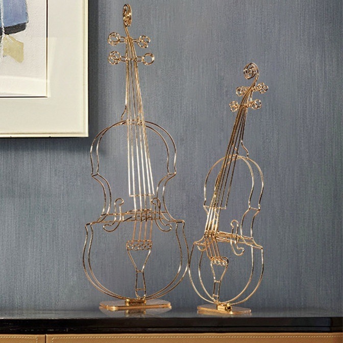 バイオリンのラインアート　置物