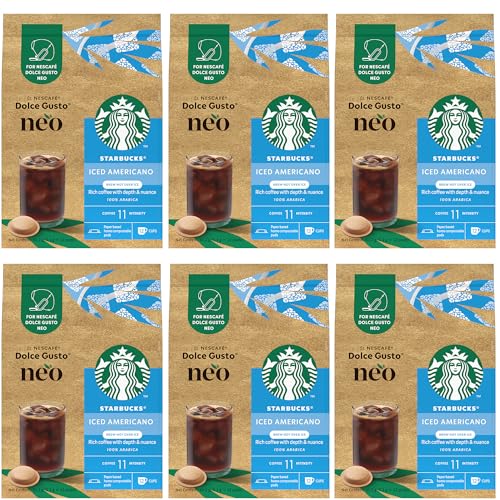 ネスカフェ ドルチェ グスト ネオ専用 スターバックス アイス アメリカーノ 12P×6袋,紙製コーヒーポッド,ブラックコーヒー,レギュラーコーヒー,アメリカーノ スタイル抽出(約200ml 氷約1