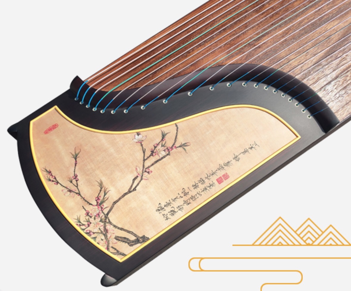 21弦163cm古筝中国のウォーターフロントの花