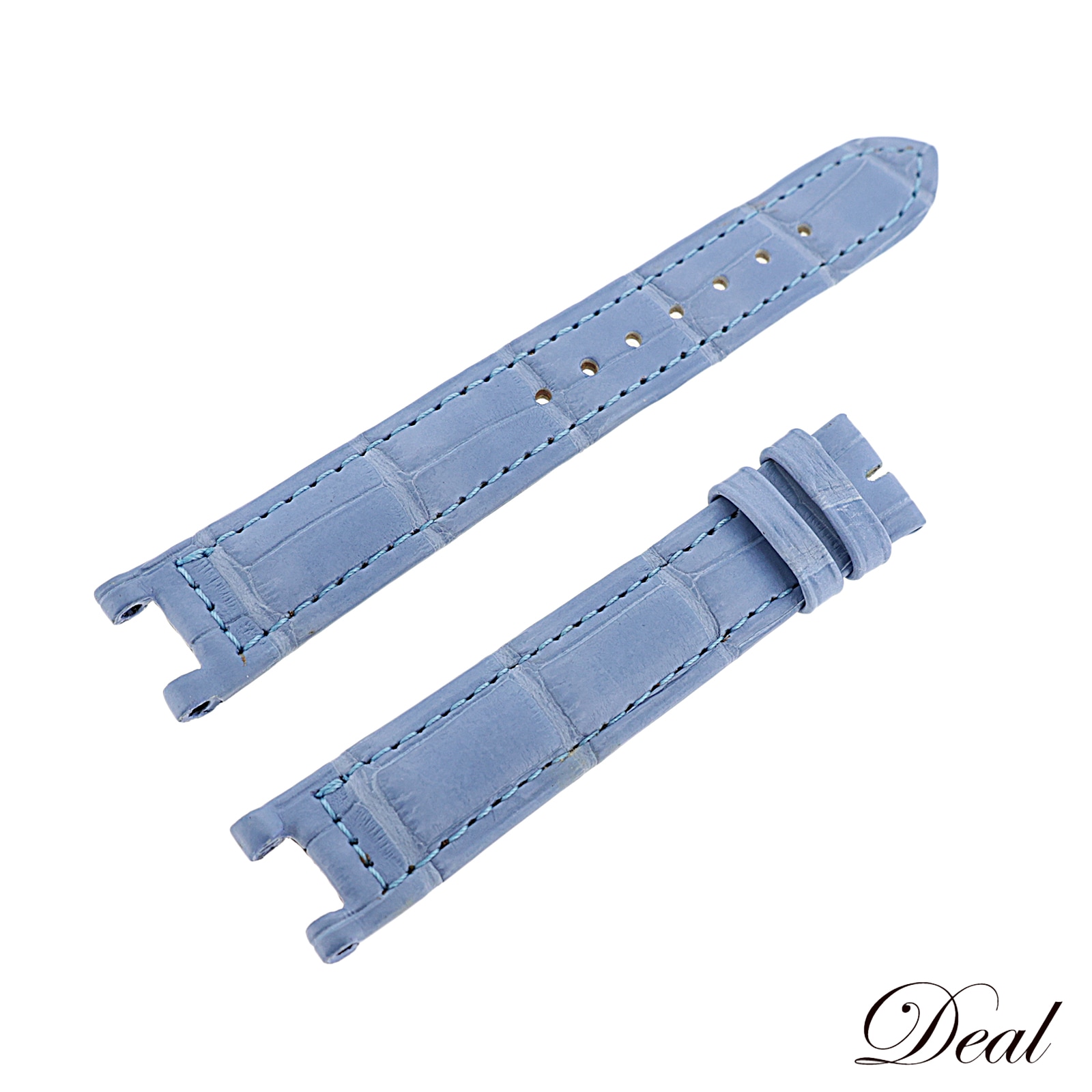 美品 カルティエ 純正 クロコ レザーベルト パシャ ブルー レディース 時計ベルト