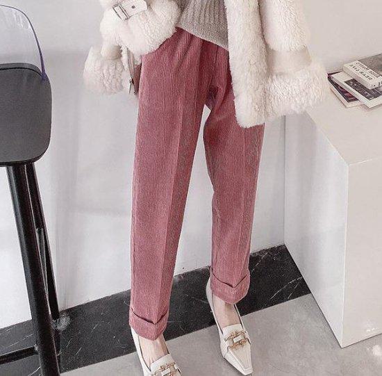 テーパードパンツ コーデュロイ ハイウエストパンツ ウエストゴム 楽ちん 無地 秋冬 冬服 冬スペシャルセール リラックス かわいい おしゃれ お出かけ デート デイリー ディナー シンプル 上品 高
