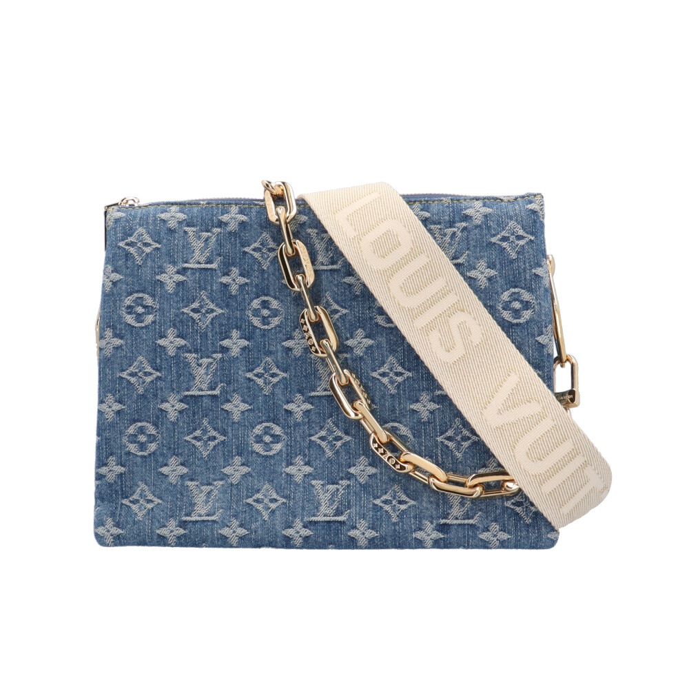 ルイヴィトン クッサンPM モノグラムデニム ショルダーバッグ モノグラムデニム M24564 ブルー LOUIS VUITTON 中古 美品