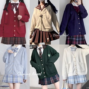 hot話題！6色長袖ニット jk制服カーディガン カレッジ風 カーディガン 学生服