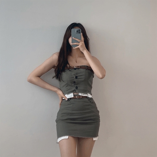 [セット商品/フェスティバルルック] チューブトップ Tシャツ ミニスカート