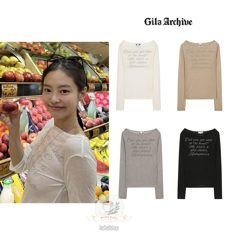 [BLACKPINK ジェニー着用]LETTERING SHEER LONG SLEEVE 4color