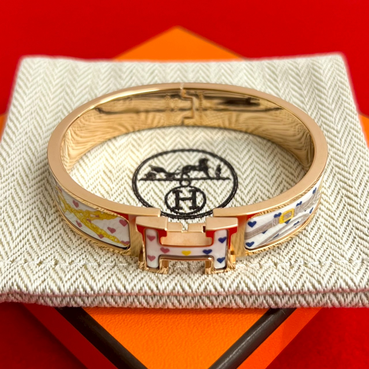 クリックH ブリッド・ドゥ・ガラ・ラヴ ハートブレスレット GP ゴールド 37624