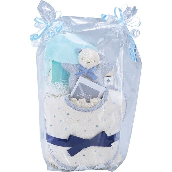 おむつケーキ（コンペイトウプリント） ブルー