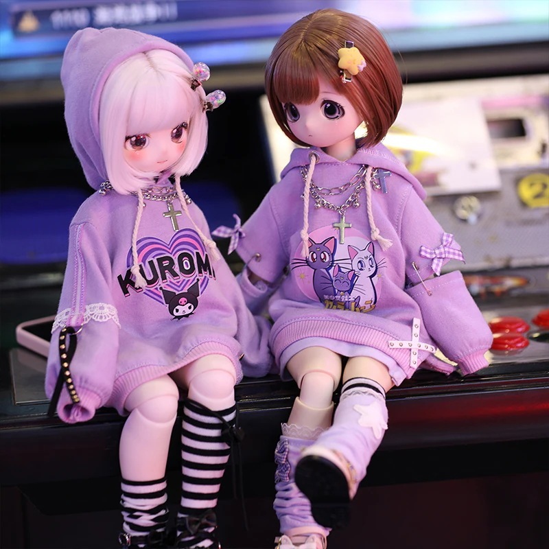 BJD 1/4 1/6 ドール 服 可愛いロングパーカー 幼SD/MSD/MDD/kumakoサイズ球体関節人形用衣装セット