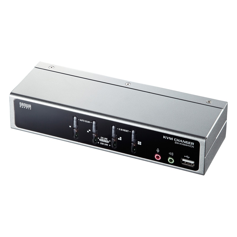 USB PS/2コンソール両対応パソコン自動切替器 4:1 SW-KVM4HVCN