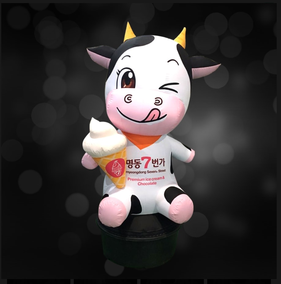 乳牛[白] エアー看板 立体看板 膨らむ看板 店舗看板 目立つ看板 大型看板 47,936円