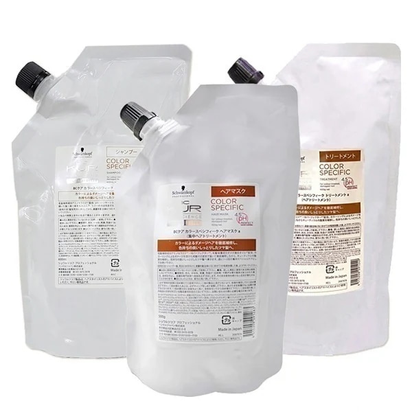 BCクア カラースペシフィーク シャンプー a 600mL + トリートメント a 600g + ヘアマスク a 500g 詰め替えセット