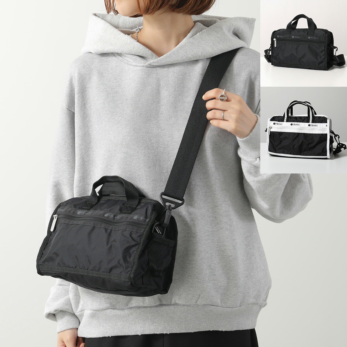 LeSportsac レスポートサック ショルダーバッグ MINI DUFFEL XBODY 1594 レディース ナイロン ハンドバッグ クロスボディ 軽量 ロゴ 鞄 カラー2色
