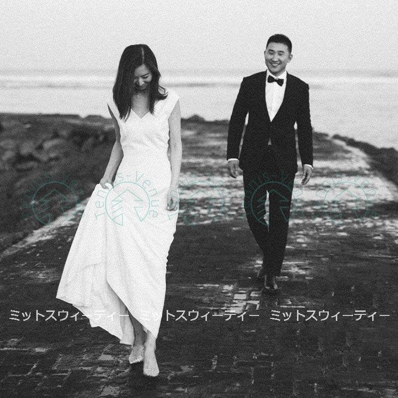 ウェディングドレス スレンダードレス ウエディングドレス 二次会 花嫁 パーティードレス 披露宴 ブ