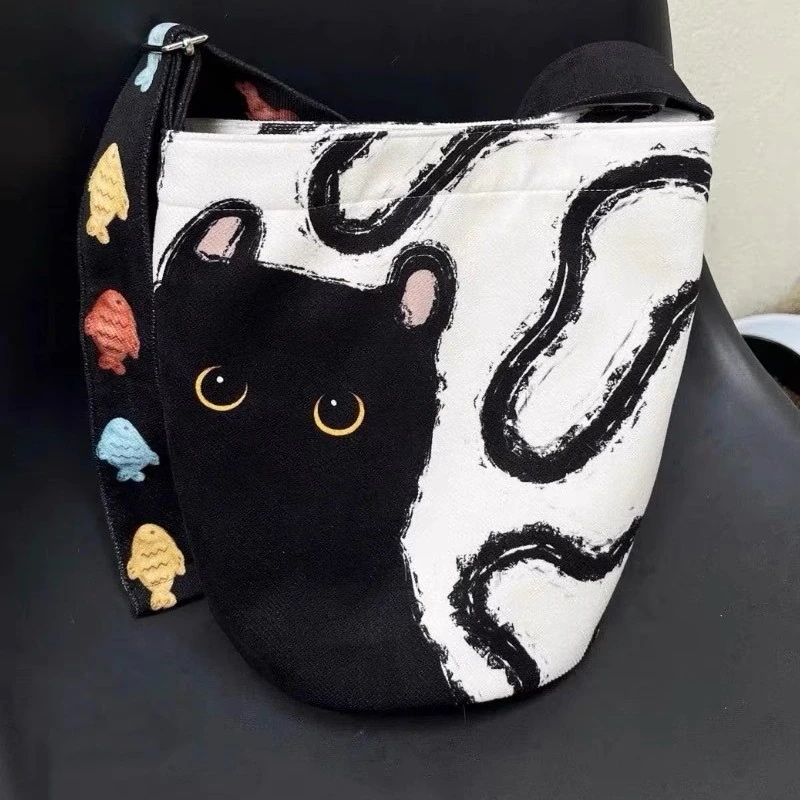 【20点セット】2025韓系けだる帆布バッグ大容量リラックス感帆布猫ワンショルダーショルダーショルダーバッグデザイン感