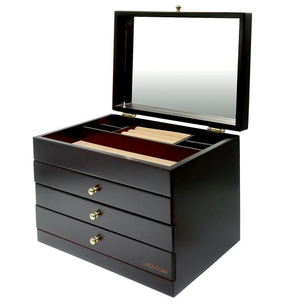 ジュエリー ボックス 木製 アクセサリー ボックス 宝石箱 収納 4段 大容量 ネックレス リング ピアス 誕生日 プレゼント