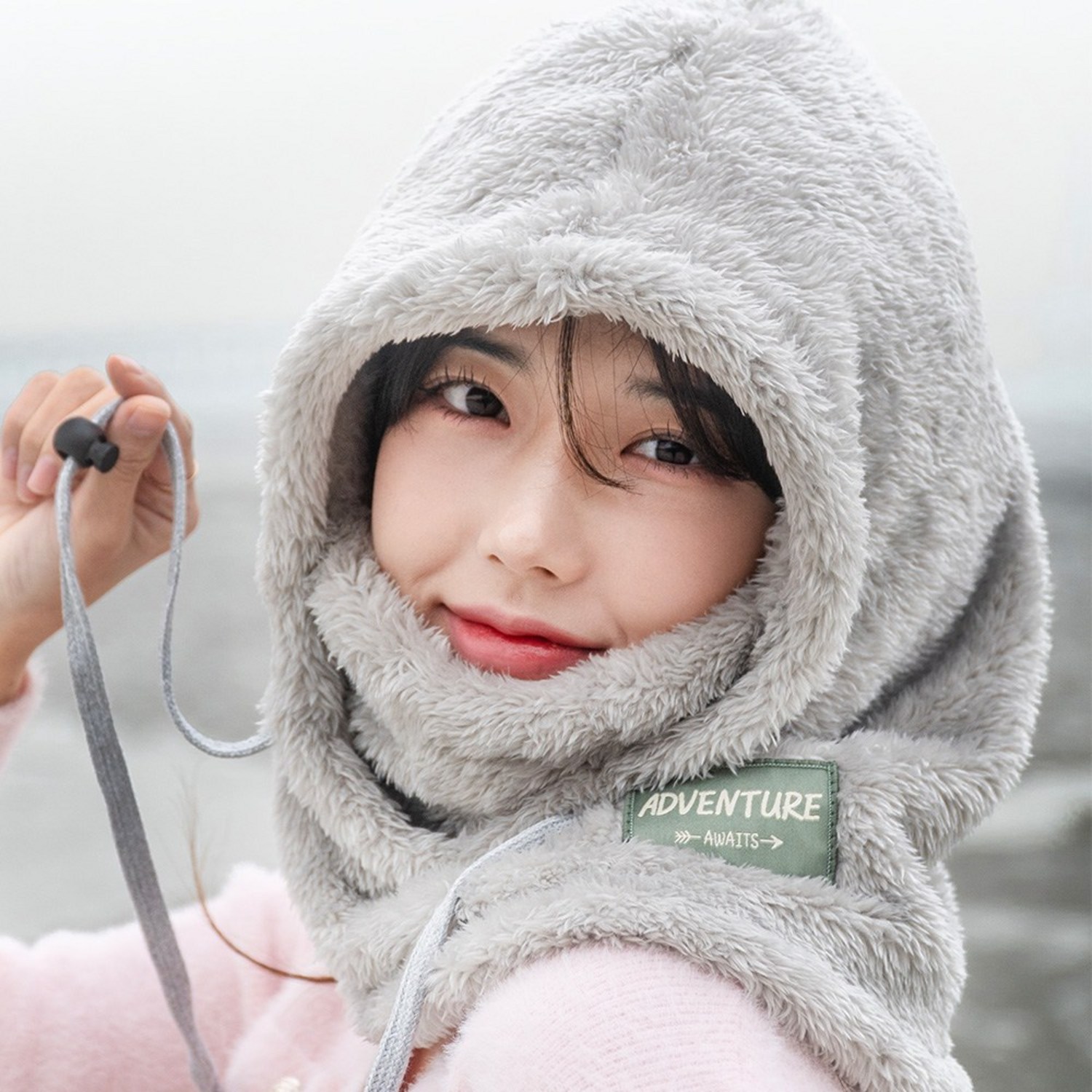 ボックスビーフリースバラクラバフードネックウォーマーゴルフフリース冬帽子