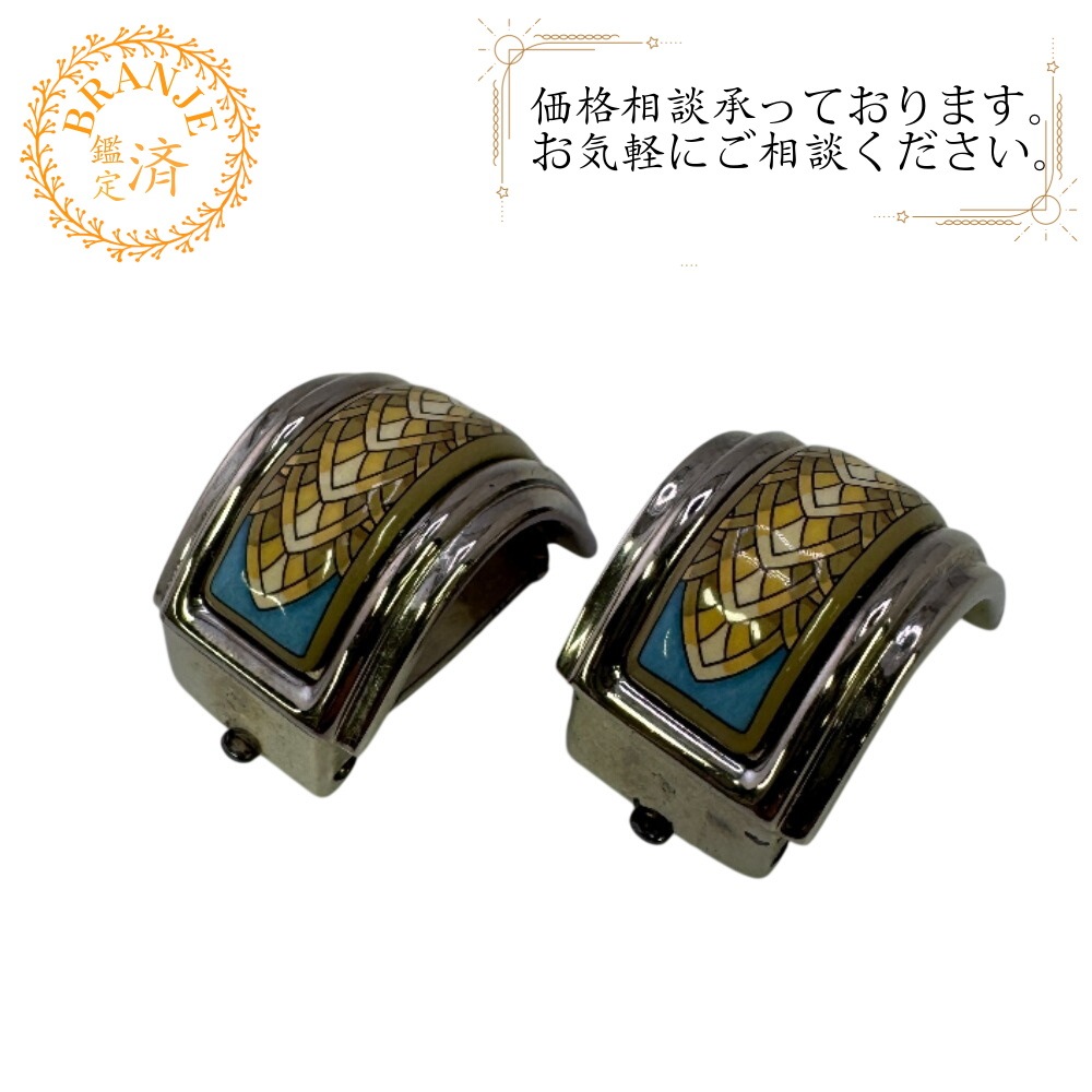 エマイユ メタル イヤリング シルバー