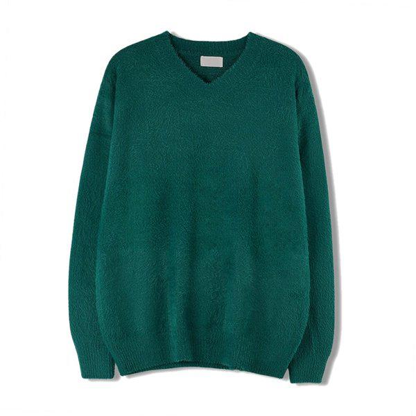 メンズソフトモヘアアンゴラVネックニットTシャツ SG-KN-Q029-ブラック 7,776円