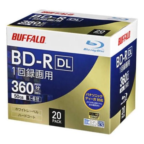 BUFFALO YD-BR50V-020CW BD-R DL 50GB 20枚 YDBR50V020CWブルーレイディスクメディア