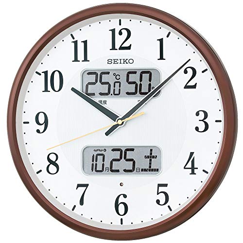 【メーカー延長保証2年対象】セイコー クロック 掛け時計 電波 アナログ カレンダー温度 湿度 表示 01:茶メタリック 01:直径35cm BC405B 11,277円