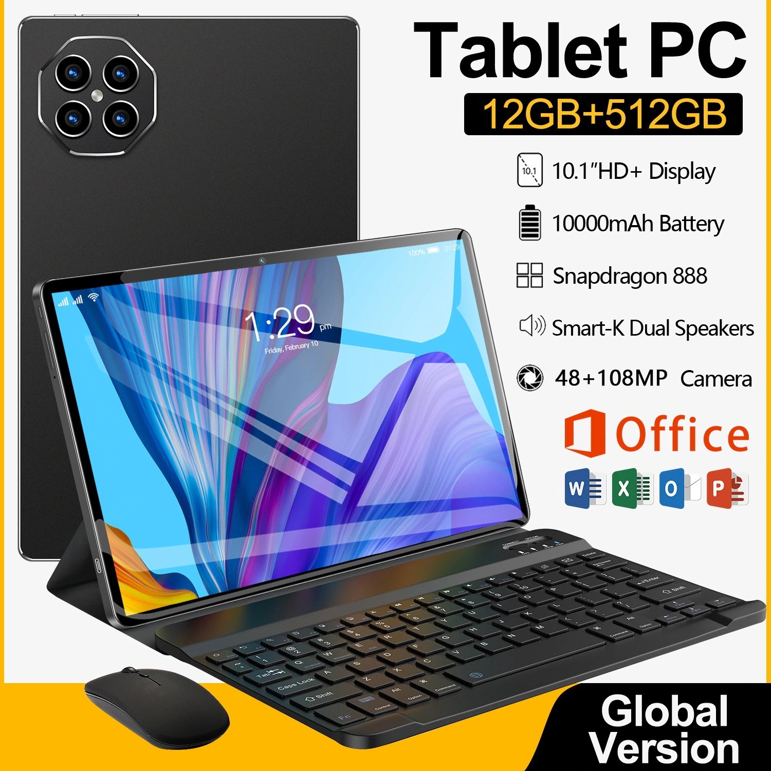 大人気 タブレット Android15 X99 6GB/128GB 10.1型 軽量 保護ケース付 SIMフリー WiFi GPS FMラジオ WEBカメラ 子供向け お誕生日 プレゼン
