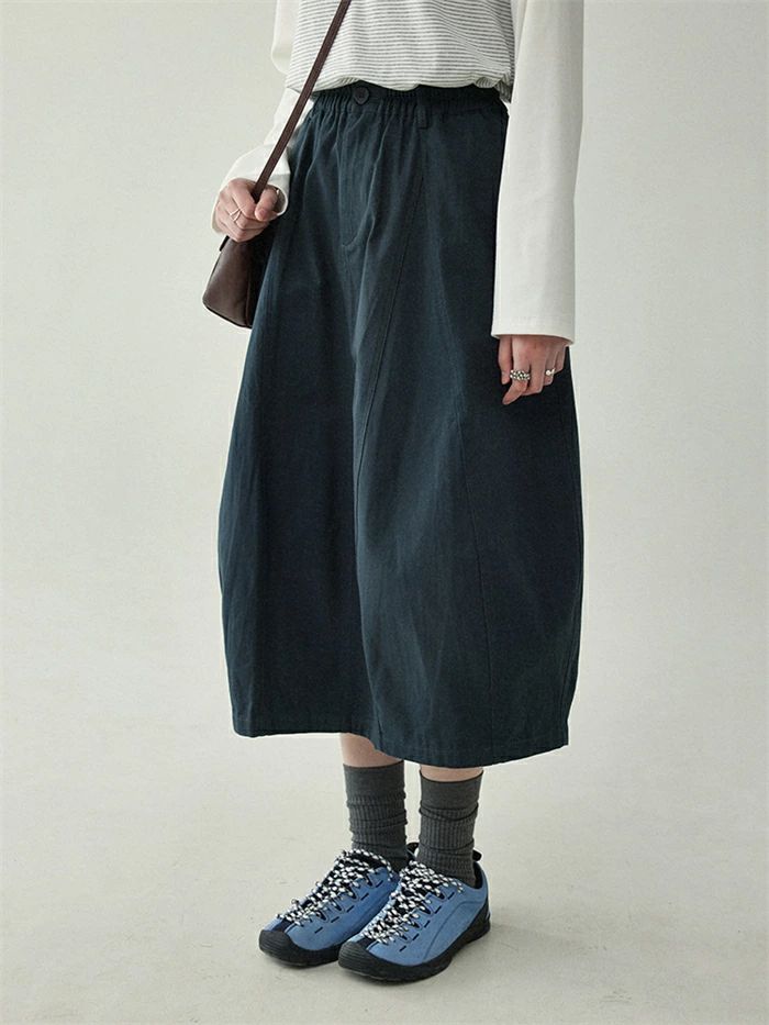 【送料無料】秋冬 レディース ロング 黒 大きいサイズ フレアスカート フレア バルーンスカート ボトムス 厚手 秋 春物