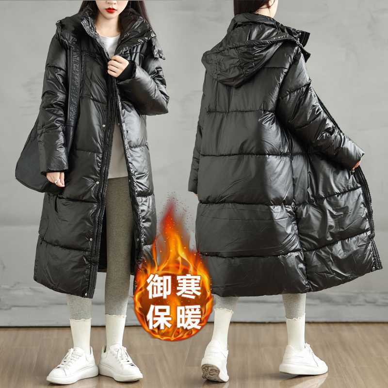 「ファットガール」 2025冬新品 ダウンコート ロングコート フード付き 大きいサイズ 体型ーカバー 裏起毛 厚手 保温 レディース ダウンジャケット ダウン アウター メガ割