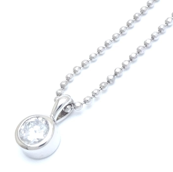 ダイヤモンド ネックレス 1Pダイヤモンド 0.30ct Pt850プラチナ × Pt900プラチナ / 74732【中古】